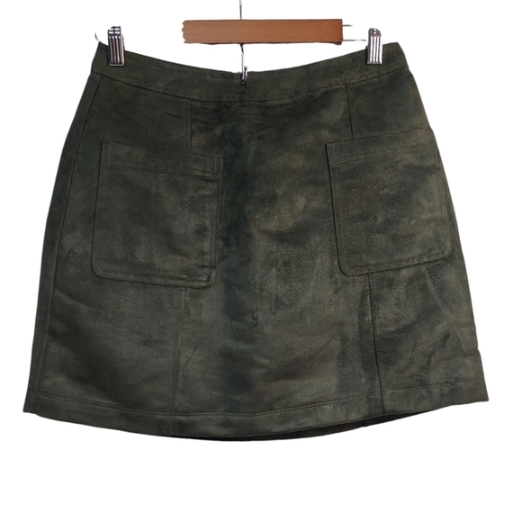 Old Navy Skirt Green Faux Suede Mini Skirt Size 2 - Picture 1 of 8